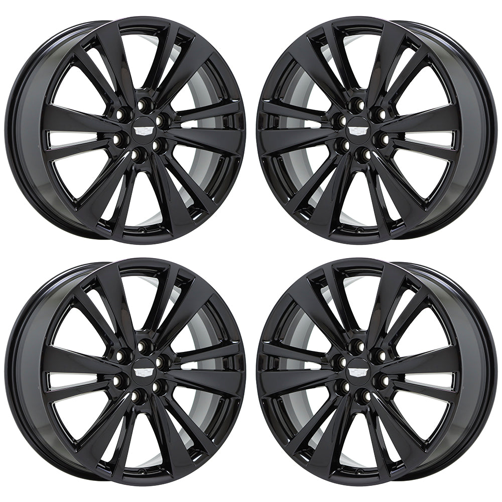 20" Cadillac XT5 XT6 Gloss Black wheels rims Factory Genuine OEM set 4847